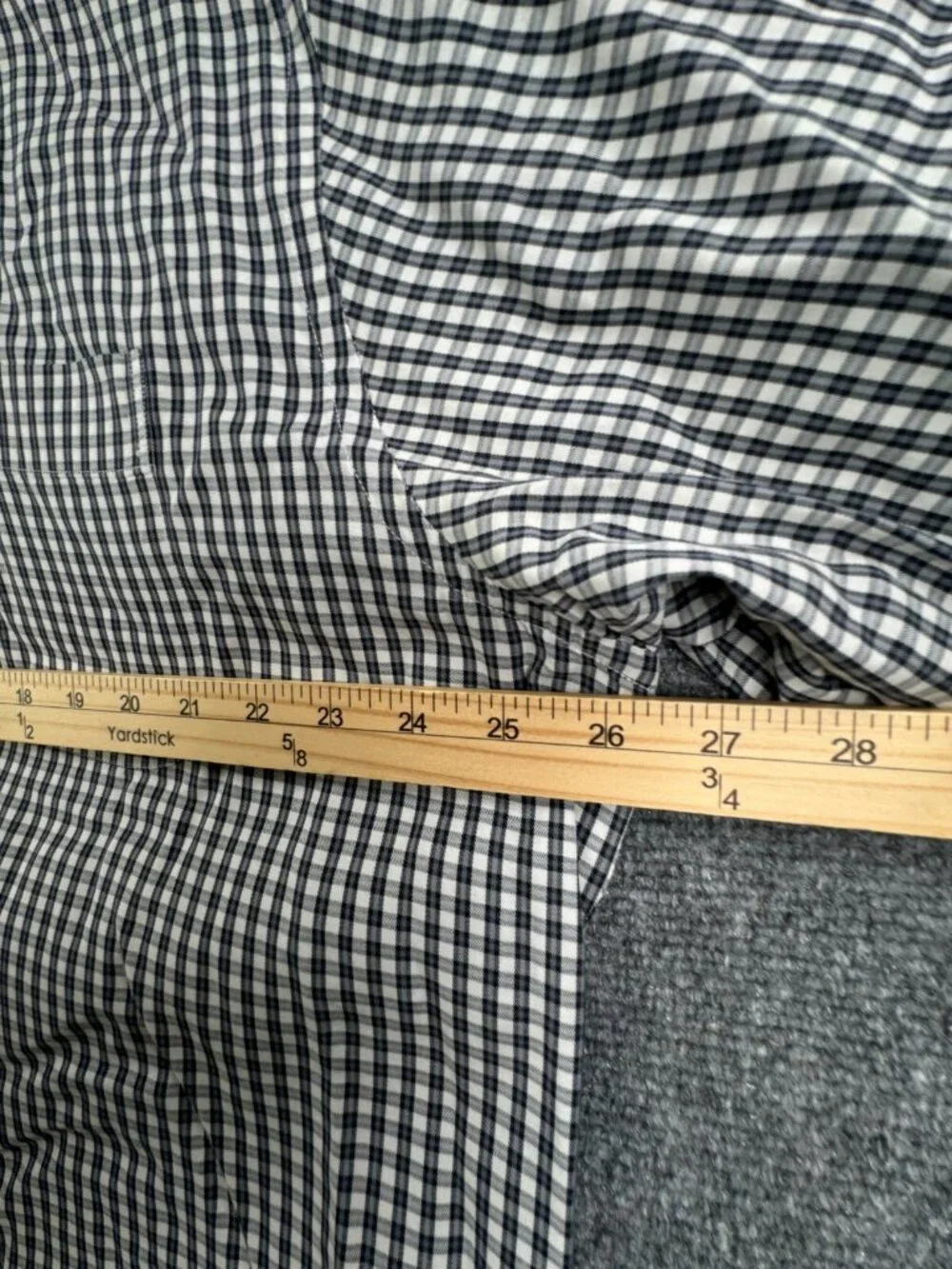 Peter Millar XL Long Sleeve Button Up Shirt Blue Ivory Check Cotton Men Adult *